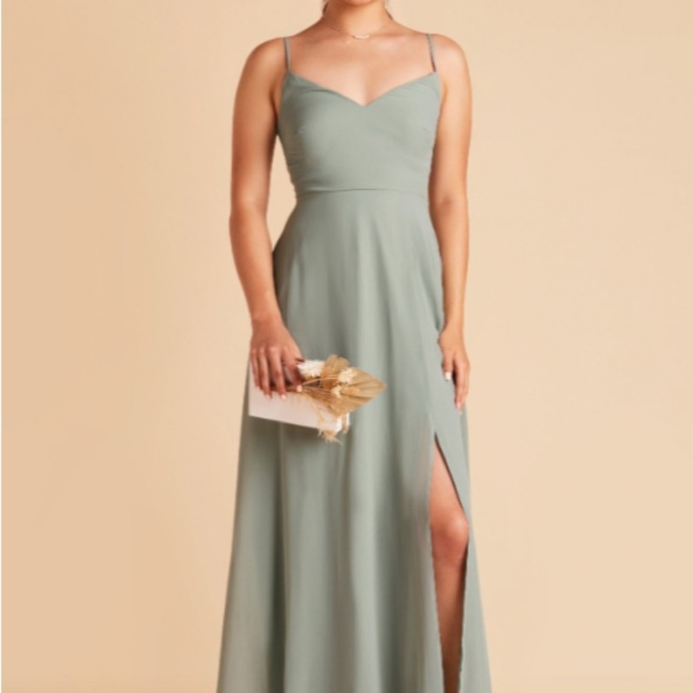 Birdy Grey Sage Green Maxi Dress with Side Slit